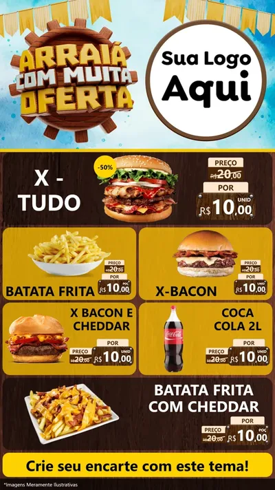 Modelo de TV para TV Vertical com o tema Ofertas de São João - Junina para Hamburgueria