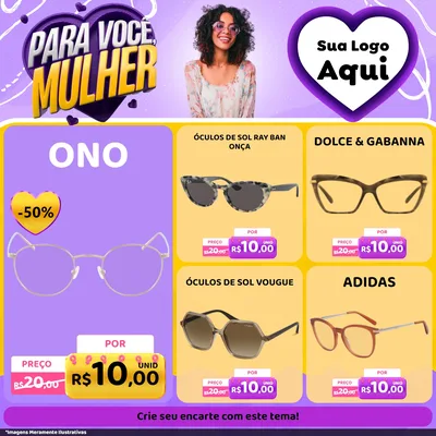 Modelo de Rede Social para Feed Facebook com o tema Para Você, Mulher para Óticas