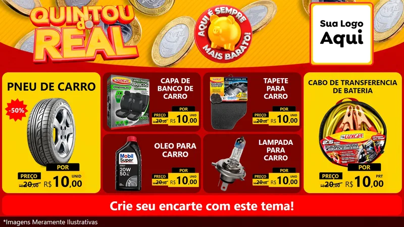 Modelo de TV para TV Horizontal com o tema Quintou do Real para Auto peças
