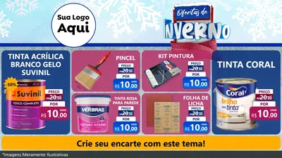 Modelo de TV para TV Horizontal com o tema Ofertas de Inverno para Tintas e Ferramentas