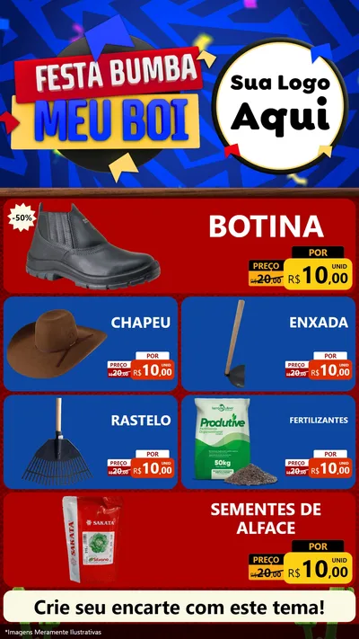 Modelo de TV para TV Vertical com o tema Festa Bumba meu Boi para Agropecuária