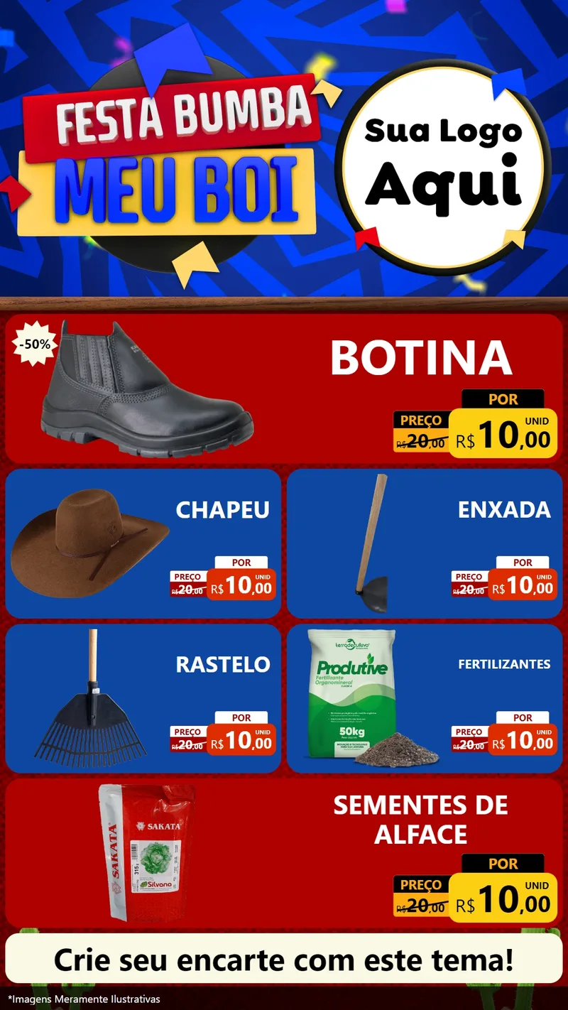 Modelo de TV para TV Vertical com o tema Festa Bumba meu Boi para Agropecuária
