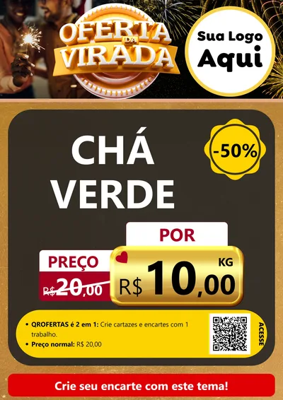Modelo de Cartaz para Cartaz A4 Vertical com o tema Oferta da Virada para Produtos Naturais