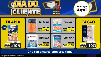 Modelo de TV para TV Horizontal com o tema Dia Do Cliente para Peixaria