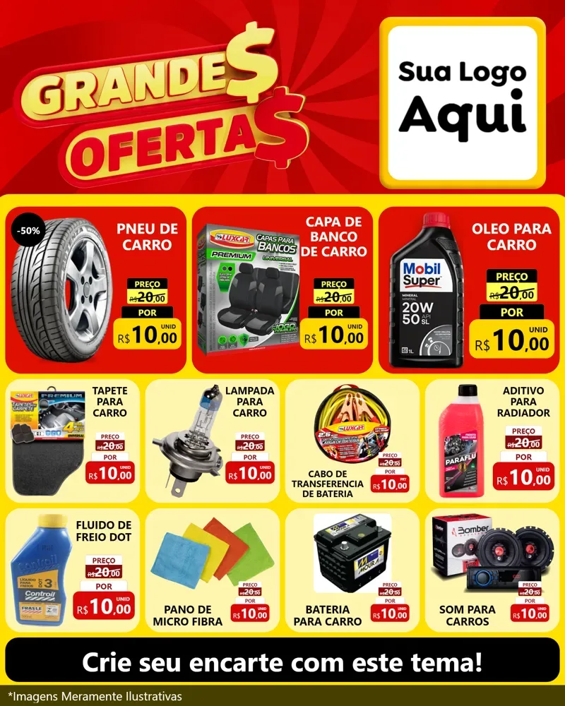 Modelo de Rede Social para Feed Instagram com o tema Grandes Ofertas para Auto peças