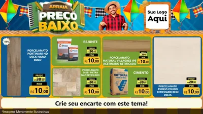 Modelo de TV para TV Horizontal com o tema Arraiá de Preço Baixo - Junina para Pisos e revestimentos