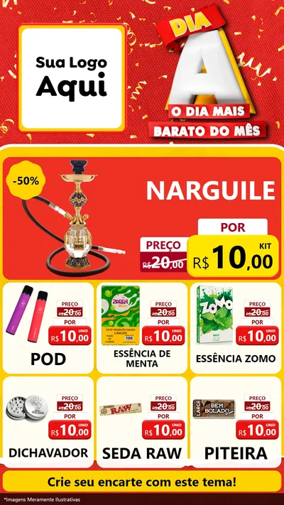 Modelo de Rede Social para Stories com o tema Dia A o Dia Mais Barato do Mês para Tabacaria