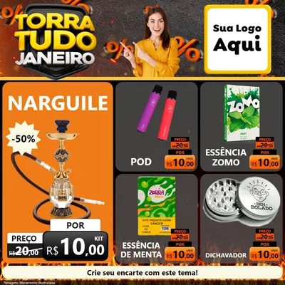 Modelo de Rede Social para Feed Facebook com o tema Torra Tudo Janeiro para Tabacaria
