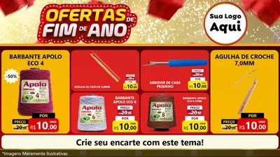 Modelo de TV para TV Horizontal com o tema Ofertas de Fim de Ano para Armarinho e Aviamentos