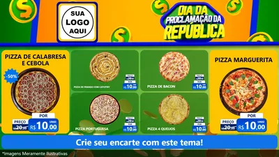 Modelo de TV para TV Horizontal com o tema Dia Da Proclamação da República para Pizzaria