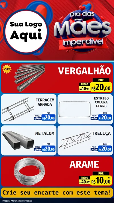 Modelo de TV para TV Vertical com o tema Dia Das Mães Imperdível para Ferragens
