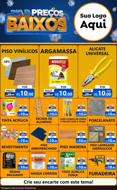 Modelo de Encarte para Encarte Grande com o tema Dia D Preço Baixo para Material para Construção