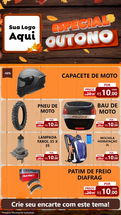 Modelo de TV para TV Vertical com o tema Especial Outono para Moto peças