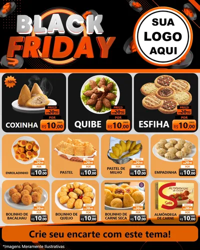 Modelo de Rede Social para Feed Instagram com o tema Black Friday para Salgadaria