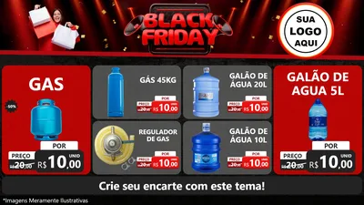 Modelo de TV para TV Horizontal com o tema Black Friday para Água e gás