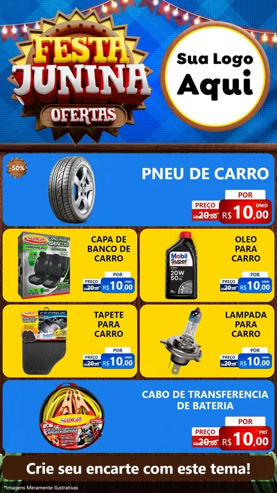 Modelo de TV para TV Vertical com o tema Festa Junina Ofertas para Auto peças
