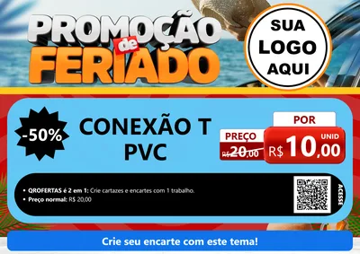 Modelo de Cartaz para Cartaz A4 Horizontal com o tema Promoção de Feriado para Tubos e conexões