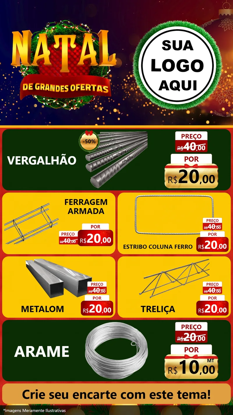 Modelo de TV para TV Vertical com o tema Natal de Grandes Ofertas para Ferragens