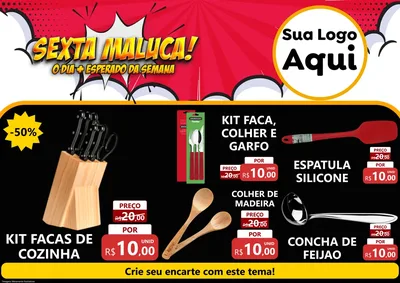 Modelo de Encarte para Encarte A4 Horizontal com o tema Sexta Maluca! para Utilidades Domésticas