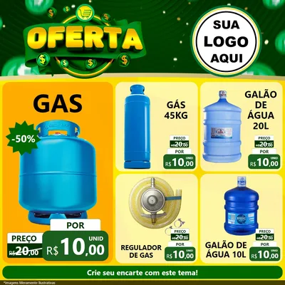 Modelo de Rede Social para Feed Facebook com o tema Oferta para Água e gás
