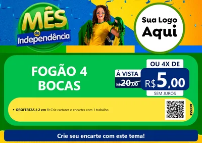 Modelo de Cartaz para Cartaz A4 Horizontal com o tema Mês da Independência para Móveis e Eletro