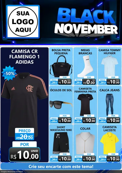 Modelo de Encarte para Encarte A4 Vertical com o tema Black November para Roupas e acessórios