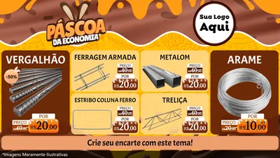Modelo de TV para TV Horizontal com o tema Páscoa da Economia para Ferragens