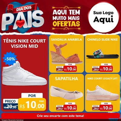 Modelo de Rede Social para Feed Facebook com o tema Dia dos Pais para Calçados