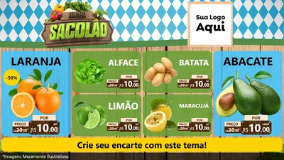 Modelo de TV para TV Horizontal com o tema Mega Sacolão para Hortifrúti