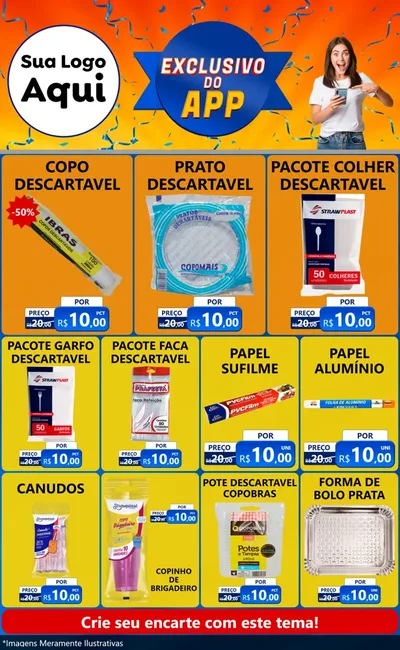 Modelo de Encarte para Encarte Grande com o tema Exclusivo do Aplicativo para Embalagens