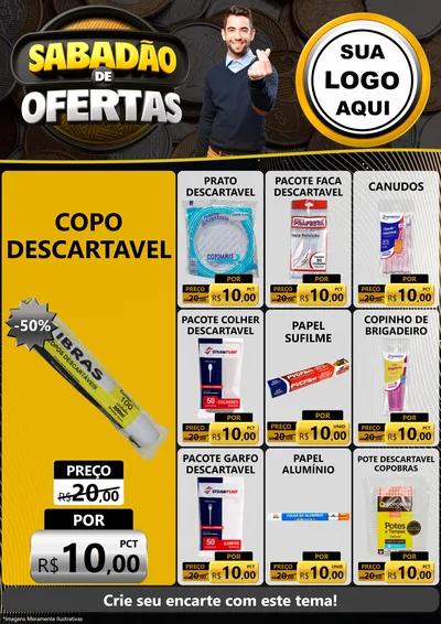 Modelo de Encarte para Encarte A4 Vertical com o tema Sabadão de Ofertas para Embalagens