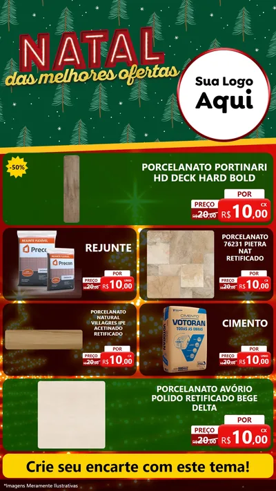 Modelo de TV para TV Vertical com o tema Natal das Melhores Ofertas para Pisos e revestimentos