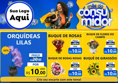 Modelo de Encarte para Encarte A4 Horizontal com o tema Mês do Consumidor para Floricultura e jardim
