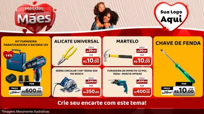 Modelo de TV para TV Horizontal com o tema Mês das Mães para Maquinas e Ferramentas