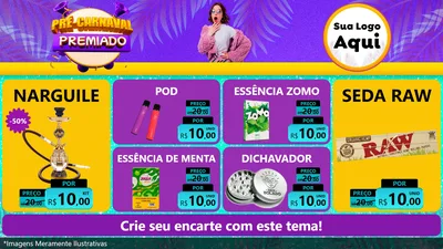 Modelo de TV para TV Horizontal com o tema Pré-Carnaval Premiado para Tabacaria