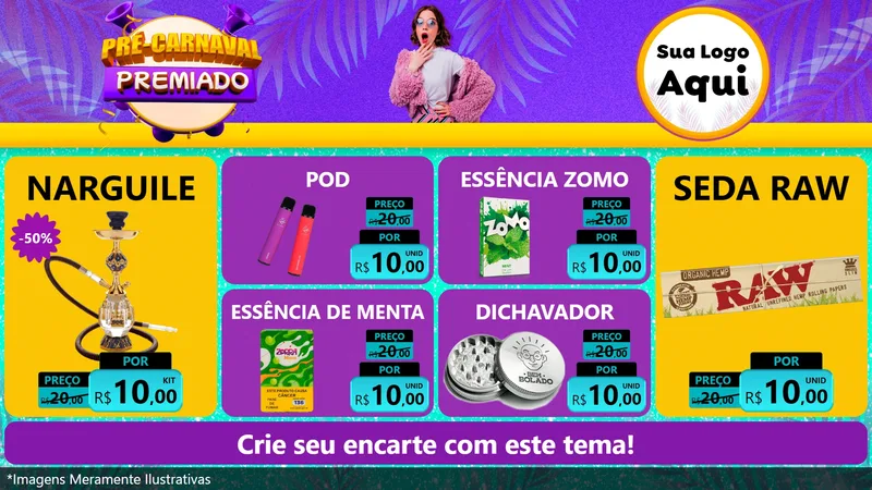 Modelo de TV para TV Horizontal com o tema Pré-Carnaval Premiado para Tabacaria