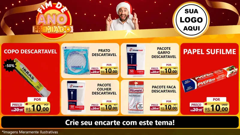 Modelo de TV para TV Horizontal com o tema Fim de Ano Premiado para Embalagens