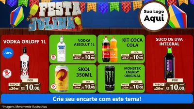 Modelo de TV para TV Horizontal com o tema Festa Julina para Distribuidora de bebidas