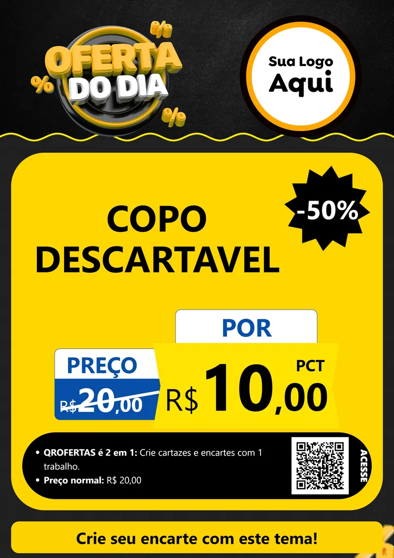 Modelo de Cartaz para Cartaz A4 Vertical com o tema Oferta Do Dia para Embalagens