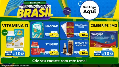Modelo de TV para TV Horizontal com o tema Especial Independência do Brasil para Farmácia