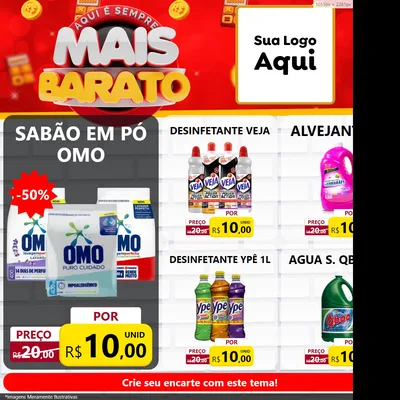 Modelo de Rede Social para Feed Facebook com o tema Mais Barato para Produtos de Limpeza