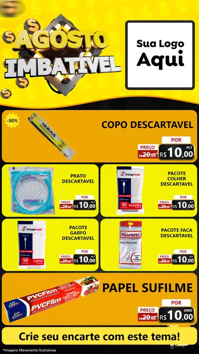 Modelo de TV para TV Vertical com o tema Agosto Imbatível para Embalagens