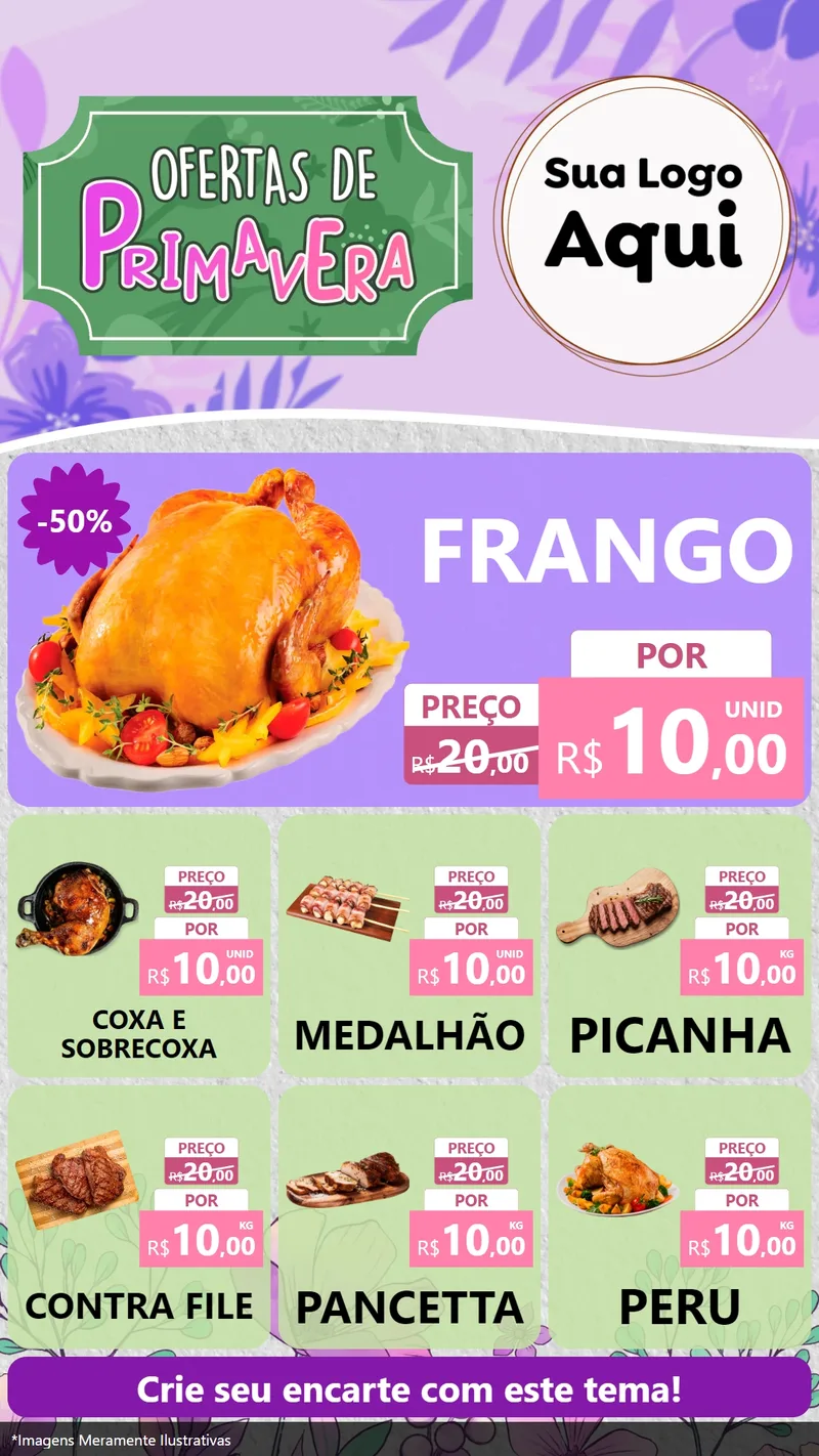 Modelo de Rede Social para Stories com o tema Ofertas de Primavera para Assados