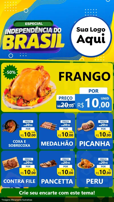 Modelo de Rede Social para Stories com o tema Especial Independência do Brasil para Assados