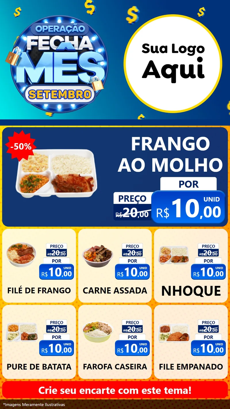 Modelo de Rede Social para Stories com o tema Operação Fecha Mês Setembro para Restaurante