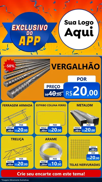 Modelo de Rede Social para Stories com o tema Exclusivo do Aplicativo para Ferragens