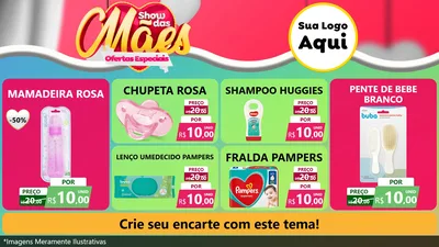 Modelo de TV para TV Horizontal com o tema Show das Mães - Ofertas Especiais para Bebês