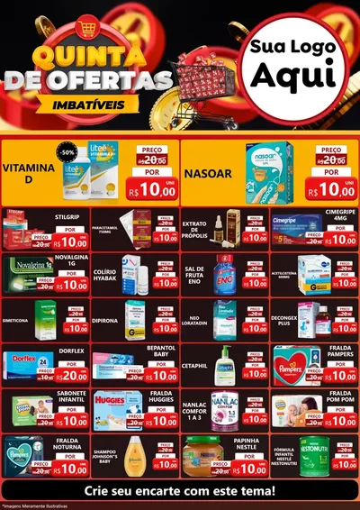Modelo de Encarte para Encarte A4 Vertical com o tema Quinta de Ofertas Imbatíveis para Farmácia