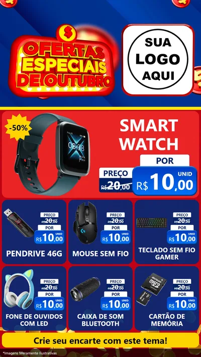 Modelo de Rede Social para Stories com o tema Ofertas Especiais de Outubro para Informática
