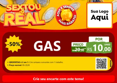 Modelo de Cartaz para Cartaz A4 Horizontal com o tema Sextou do Real para Água e gás